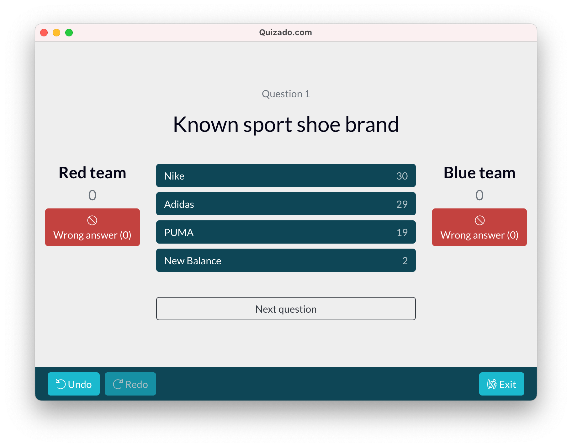 Quizado - Control Screen